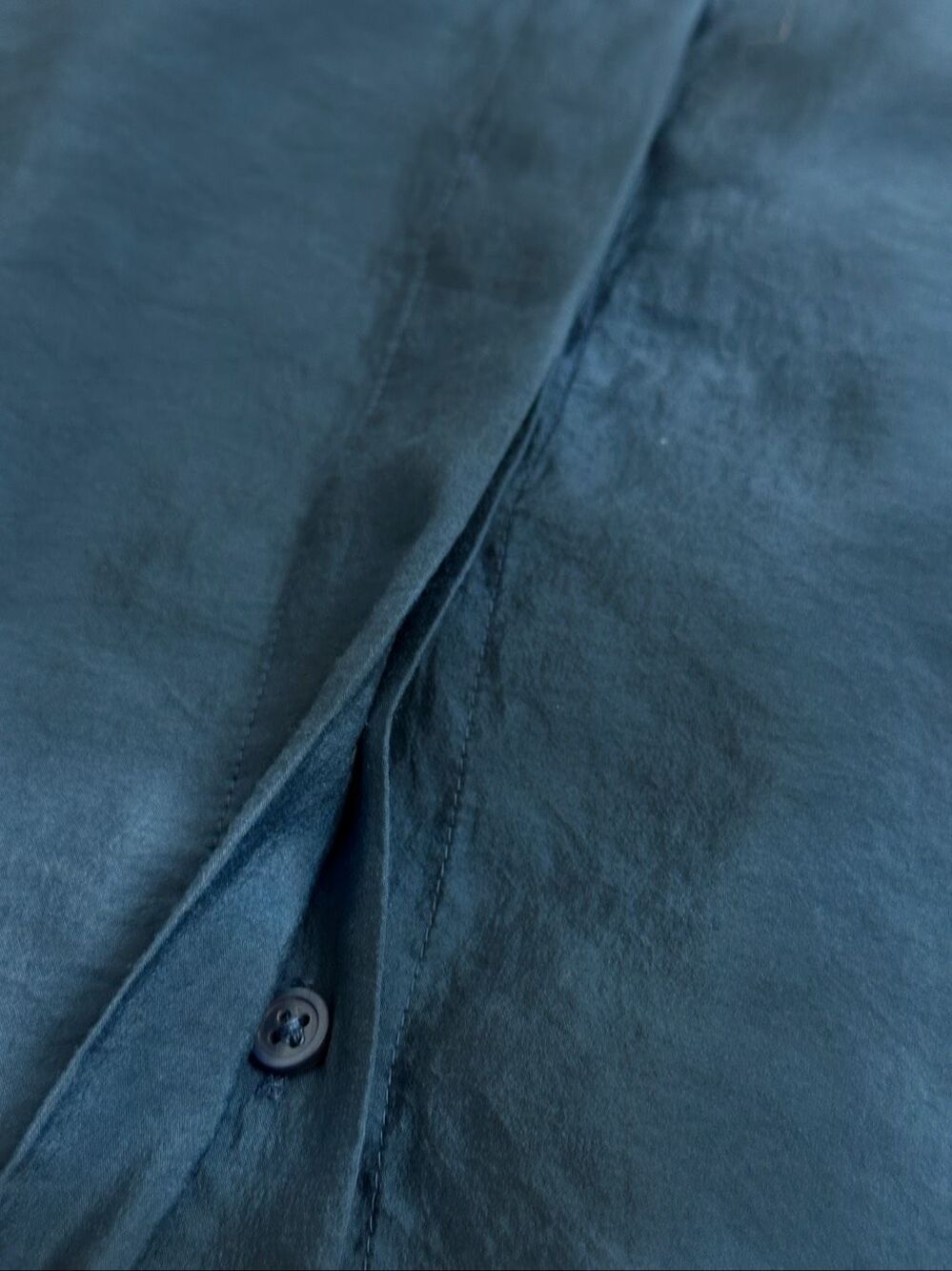 COS Crinkled Woven Oversized Shirt Dress Blue Teal Hidden Placket XS - Picture 7 of 16